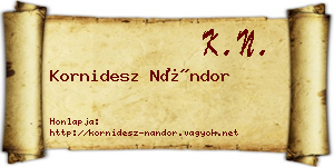 Kornidesz Nándor névjegykártya